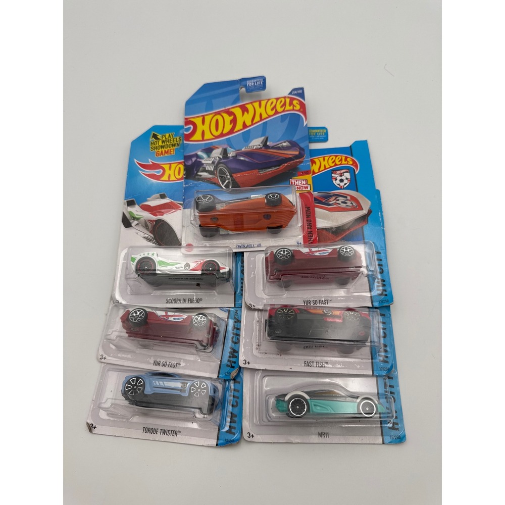 Hot Wheels Lot of 7 HW City Then and Now Twin Mill III Fast Fish MR11 Diecast